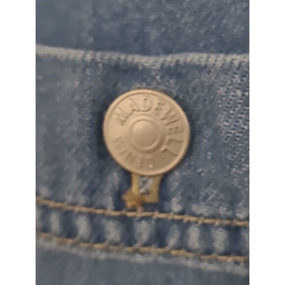 Madewell Denim Coveralls Womens M Blue Button Up LS Work Utility Boho Jumpsuit - Picture 3 of 16